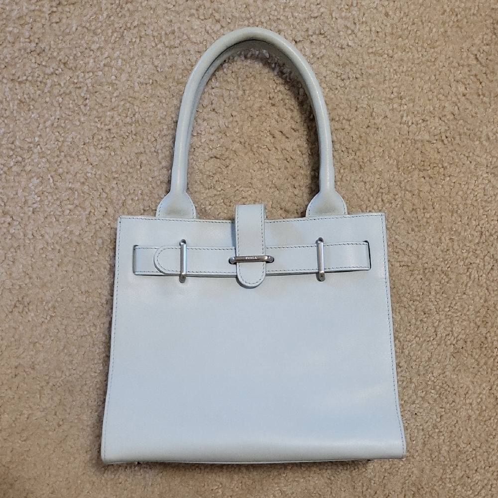 Furla Light Blue Leather Handbag